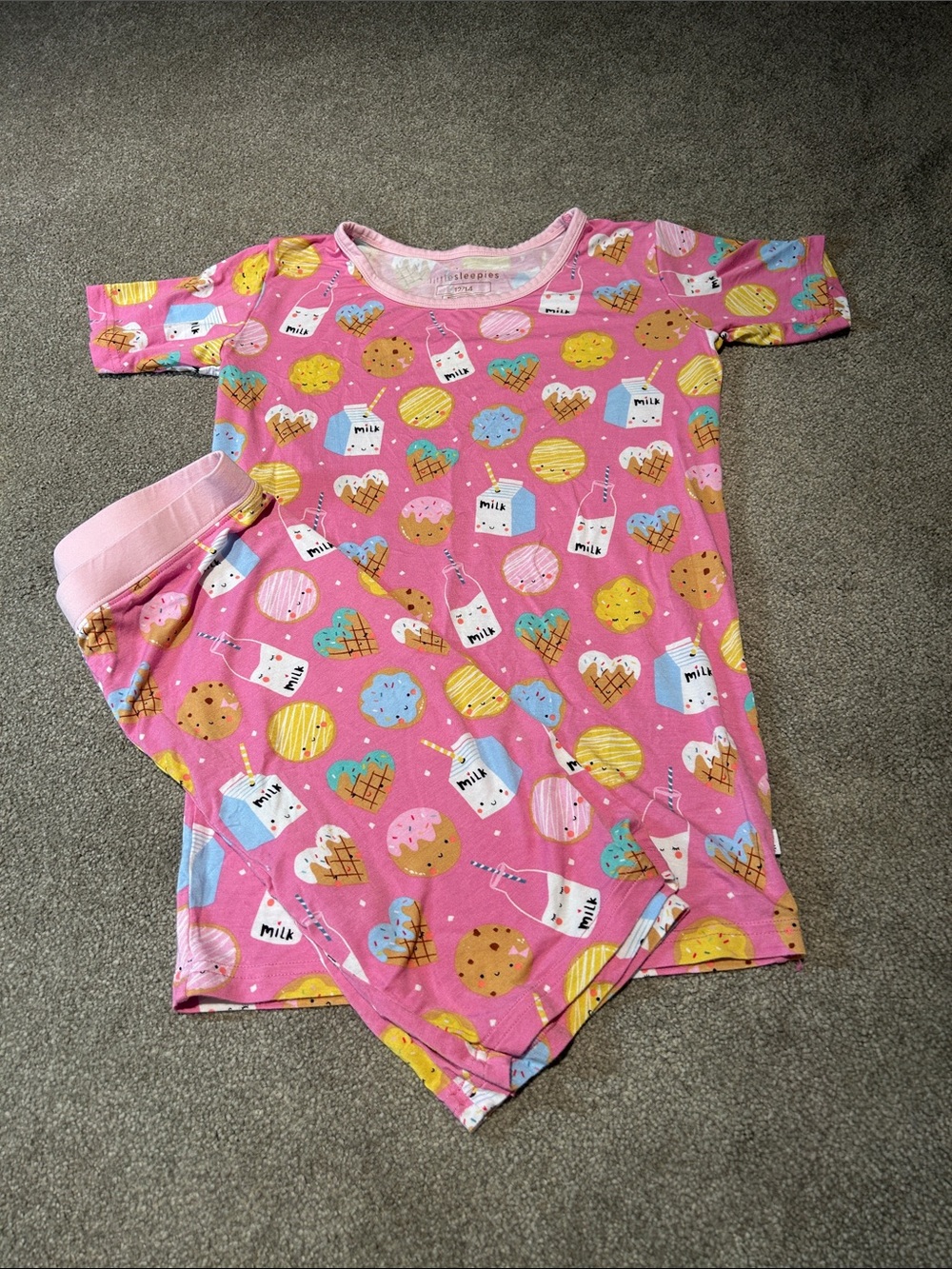 Little Sleepies Pink Milk & Sweets Short-Sleeve Pajama Set
